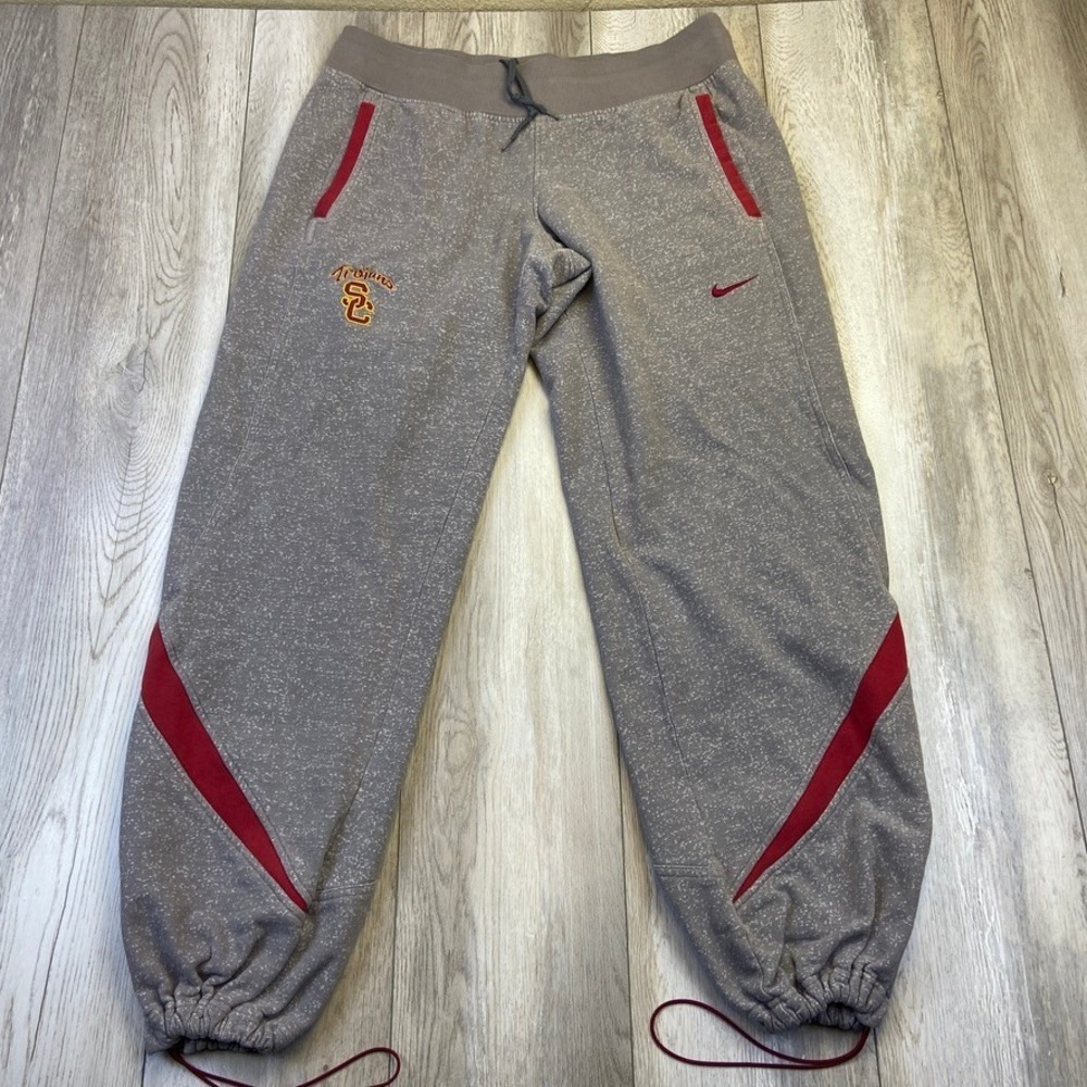 VINTAGE Nike Team USC Trojans Joggers Mens Large Tall Gray Swoosh Sweatpants Men